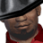 A pixelated character wearing a dark helmet and red shirt with subtle facial expression changes across frames.