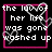 Pixelated text in white and pink on black background with heart symbols, arranged in three