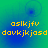 four identical with a green-to-blue gradient background, each containing yellow pixelated text reading 'oslkjfv' above 'dovkjikjasd'