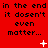 Red background with repeated black text "in the end it doesn't even matter..." and white pixelated symbols including crosses, dots, and plus signs.