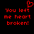 Red pixelated text and heart symbol on black background, with identical text repeated side-by-side.