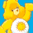 A yellow Care Bear character with a sun symbol on its belly stands next to "Care Bears" text and "83002 TCFC" code on a blue background.