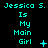 Cyan text on black background reads "Jessica S. Is My Main Girl" with varying symbols and punctuation across three of repeated text
