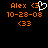 Pixelated orange text and symbols on black background with a white heart-shaped cursor overlay on the left side.