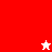 Red and white pixelated icon with text 'st joe's cyo track 2008!' in red, featuring a small white star on the top right of the red section.
