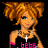 Pixelated character with orange curly hair, green eyes, and pink accents on clothing; repeated 'punk' text in magenta and white.