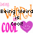 Pixelated text and heart symbols in orange, black, pink, and purple on white background with gray section.