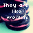 Stacked dark blue and pink Oreo cookies with pixelated text overlays on a light teal background.