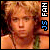 Pixelated static image of a person with curly hair and visible text elements on the right side.