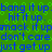 Green background with blue pixelated text repeating phrases like 'bang it up' and 'hit it up' in a static pattern.