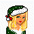 Pixel art Christmas-themed buddy icon featuring a blonde woman in green attire with Santa hat, midsection view of outfit, and candy cane bag, all arranged on a contact sheet layout with text "All I Want For Christmas Is YOU" below.