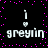 Black background with pink pixel dots, white text 'greylin' repeated four times in two , each preceded by a vertical line and heart symbol