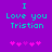 Purple background with cyan text reading "I Love you Tristian" and five pink heart symbols below, two versions of the same design side-by-side.