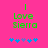 Green text 'I Love Sierra' on bright pink background with blue and purple star-like shapes below, two identical frames side-by-side.