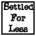 Two side-by-side animated frames of a text-based buddy icon with inverted color schemes showing the phrase "Bottled For Less" in pixelated fonts.