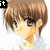 Anime-style character with brown hair and white shirt in four pixelated views showing head position changes.