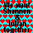 A static digital image with a bright cyan background covered in repeating red heart shapes, overlaid with black text reading "We want Shannon & Julian together" repeated multiple times.