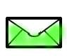 Animated green envelope icon with red heart and motion lines appearing in sequential frames.
