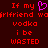 Red pixelated text on dark background with a pink heart symbol replacing 'girlfriend' in one instance.