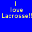 Blue background with yellow text reading "I love Lacrosse!!" repeated across multiple , some sections highlighted in cyan