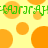 Animated pattern of orange circles on yellow background with green text repeating 'CAJRAJ' in pixelated font.