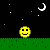 Animated pixel art sequence showing UFOs emitting beams that transform smiley faces