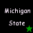 Two versions of a Michigan State-themed buddy icon with pixelated text and star symbols on black and green backgrounds.