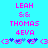 Pixelated text and symbols on a cyan background with pink and blue elements.