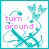 six shows a pixelated animation with teal vines and pink text on white background, displaying phrases like "turn around" and "don't evaporate like you never came."