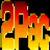 Pixelated image showing large gradient text 'PAC' next to a person with hand near face on dark background