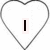 Four heart-shaped outlines arranged in a with text inside each heart: 'I', 'love', 'Jon', and a gray square
