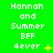 Green background with white pixelated text reading "Hannah and Summer BFF 4ever" repeated in three , some frames showing yellow star or dot animations