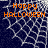Animated Halloween-themed icon with orange text over a dark blue spiderweb background, showing changes