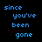 A contact sheet of 11 animated frames showing a text-based animation with blue and white pixelated text on black background, displaying the phrase "since you've been gone I can breathe for the first time" in varying states across frames.