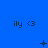 Blue background with repeated 'ily <3' text and changing symbols across three of three icons each