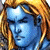 A pixelated buddy icon featuring a blue-skinned character with long blonde hair on the left and green text reading "Original Icons .com" on a dark green background to the right.