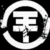 A static buddy icon split into two sections: a black-and-white circular logo on the left and a pixelated portrait of a person with long dark hair on the right.
