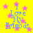 Yellow background with pink stars and blue text reading "I Love My Friends" in a stacked layout.