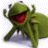 A split-frame contact sheet showing Kermit the Frog on a white background and green text reading "Original Icons .com" on a dark green background.