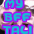 Pixelated image with text overlays in cyan, purple, yellow, and green on a blurred background of a person's face.