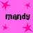 Pink background with scattered pink stars and repeated black text 'mandy' in two