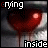 A 4x3 contact sheet of a 12-frame animated icon showing close-up eyes with red tears, each frame labeled "crying" and "inside" in pixelated text.