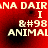 Red background with repeated text elements including 'NA DAIR', 'I', '&amp;#98', and 'ANIMAL' in light-colored pixelated font.