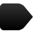Solid black right-pointing pin shape with rounded corners on a light gray background, no visible text or additional elements.
