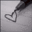 Animated sequence showing a heart drawn on gray, then brown, and finally pink with glitter effect.