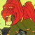 A split-frame contact sheet showing a pixelated cartoon character with red hair and green clothing on the left, next to bright green text reading "Original Icons .com" on a dark green background.