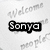Pixelated text elements animate sequentially over a light gray background with faint repeated 'welcome' and 'people' text.