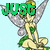 Pixelated fairy figure with silver wings and green accents appears in four positions against light blue background, text changes across frames.