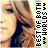 repeated images showing a person with long brown hair and light skin, each paired with vertical text reading "BEST OF BOTH WORLDS" in black letters on a white background