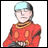 A 48x48 pixel buddy icon featuring a character in red attire with orange accents and a light blue cap, alongside text reading "Anime IM" and "COM" on a black background.